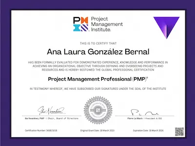 Certificado PMP Ana Laura