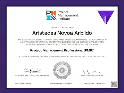 Certificado PMP Arístides