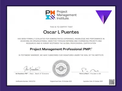 Certificado PMP Oscar